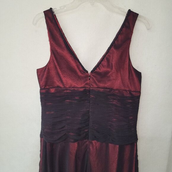 Adrianna‎ Papell Dress Women10P Black Red Sheer Overlay Gothic Romantic Party - Picture 6 of 13